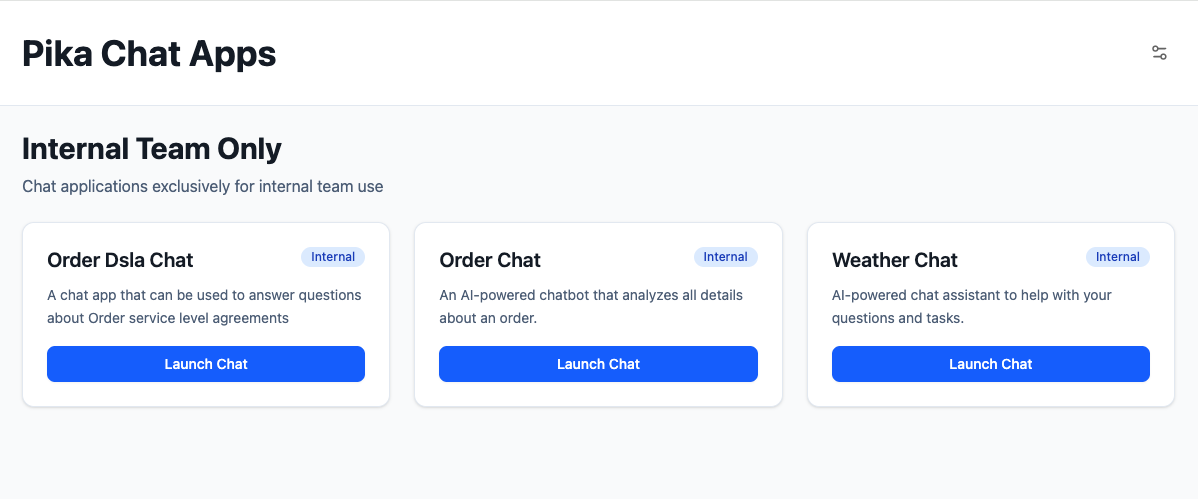 Chat Apps Home Page