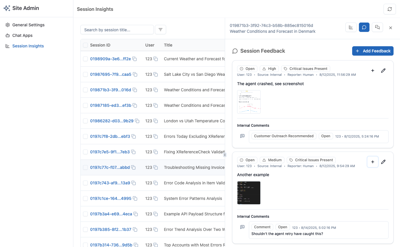 Human feedback collection